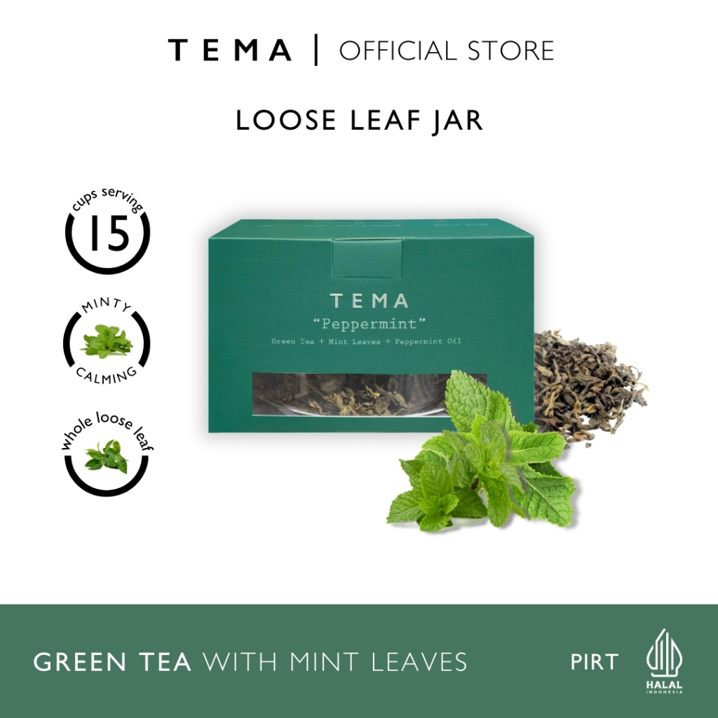 

Peppermint - Green Mint - TEMA Tea Jar - 15 Servings