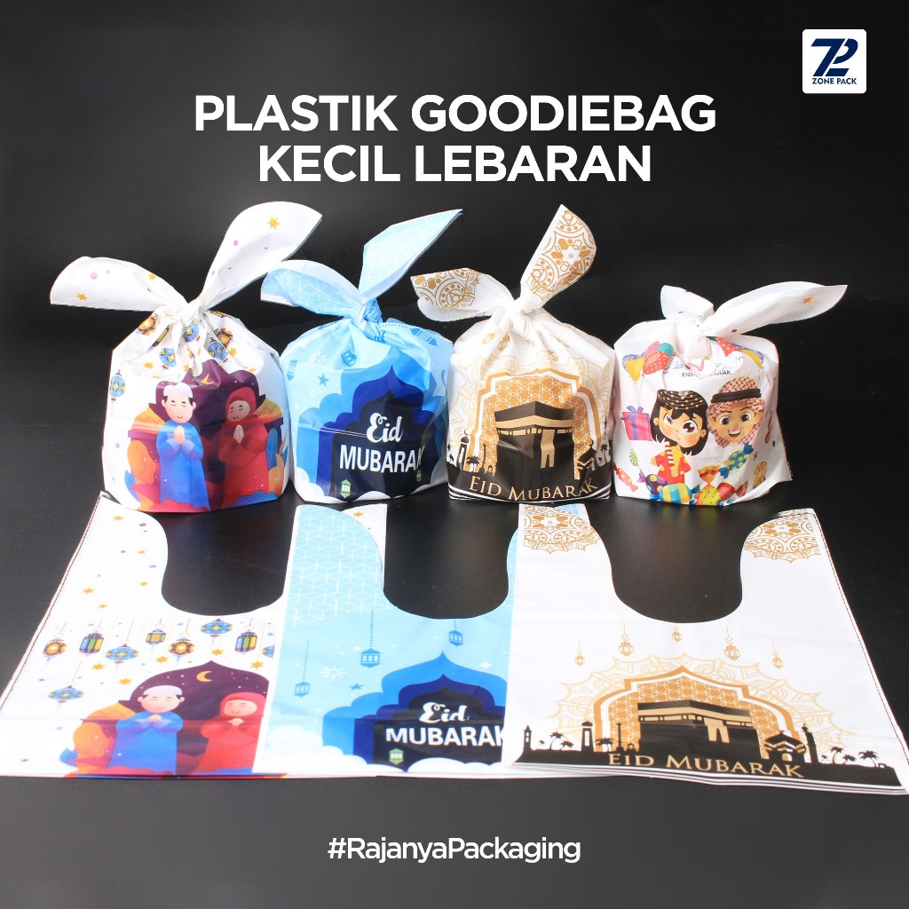 

Plastik GoodieBag Kecil Lebaran | Goodiebag Eid Mubarak| Kantong Snack Hampers Idul Fitri | Tas Kantong Serut