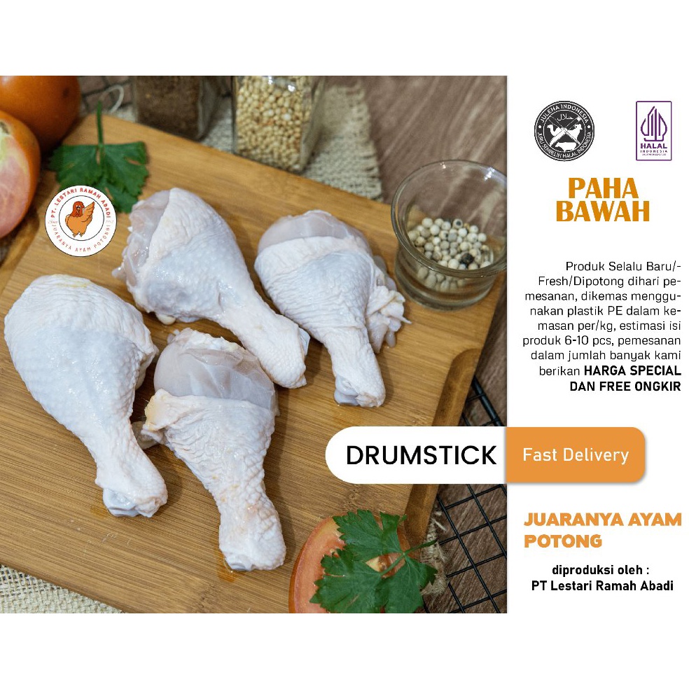

QOW139 Terlaku Ayam Paha Bawah Drumstick Fresh 1kg