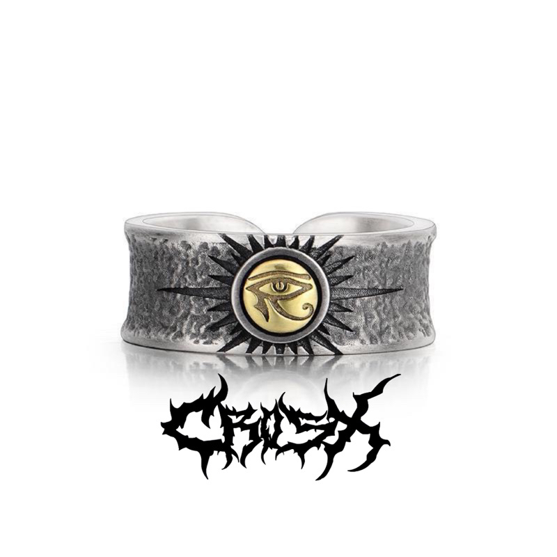 TARE RING / EYE SUN RING CINCIN MATA MATAHARI / CINCIN TENGKORAK CINCIN HITAM SILVER / CROSS RING KE