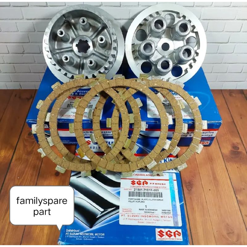 rumah kopling assy kaki 5+plat kopling suzuki satria fu 150 karbu