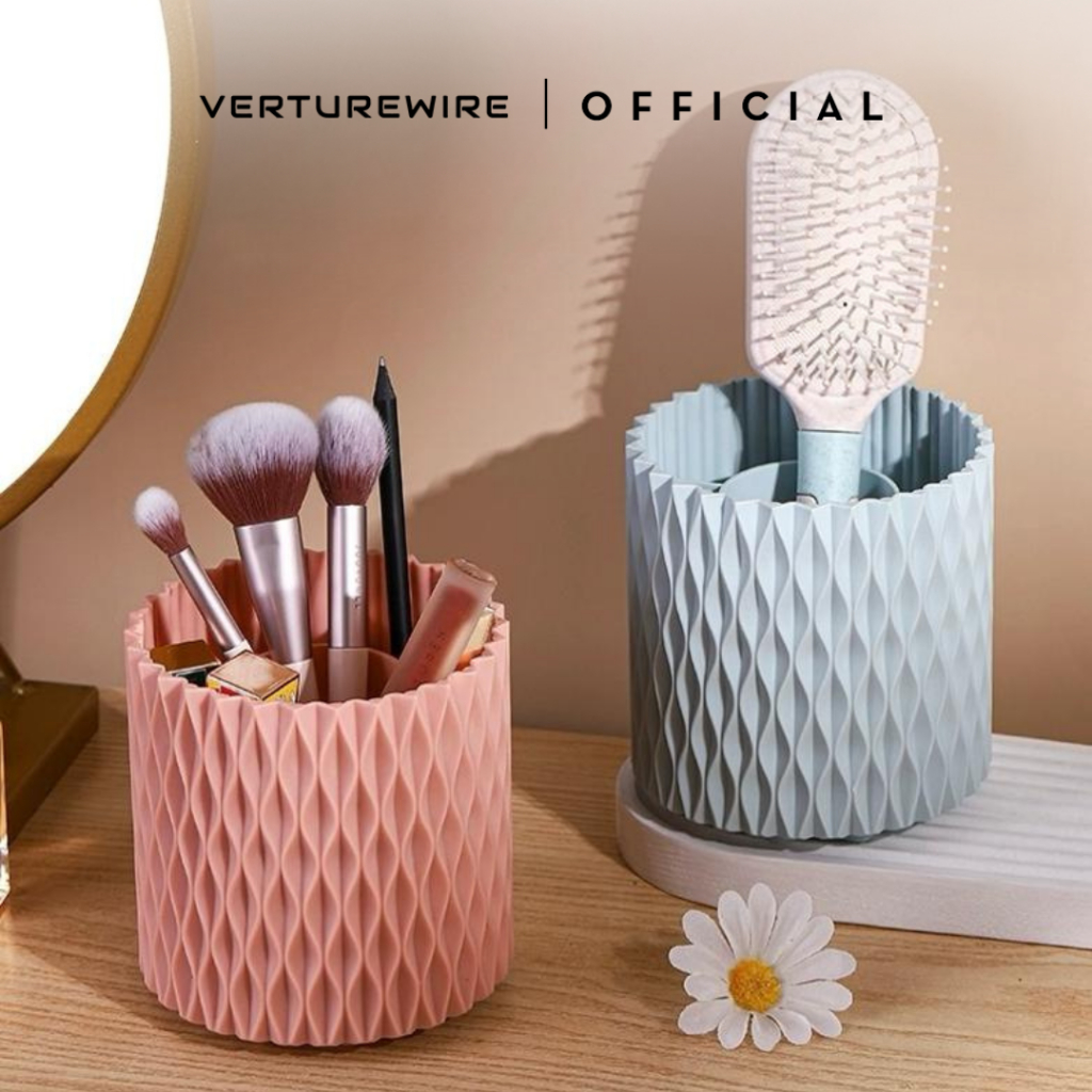 

Verturewire Tempat Pen / Tempat Kuas Makeup / Tempat Remote Plastik Mauve