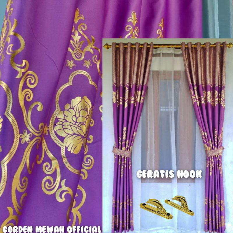 GORDEN Minimalis Pintu JENDELA RUANGAN TAMU BAHAN BLACKOUT TIRAI GORDEG JENDELA TEBAL PANJANG