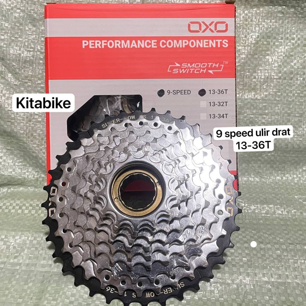 Gear Sprocket Freewheel Drat ulir 9 Speed 13-36 Megarange Chrome