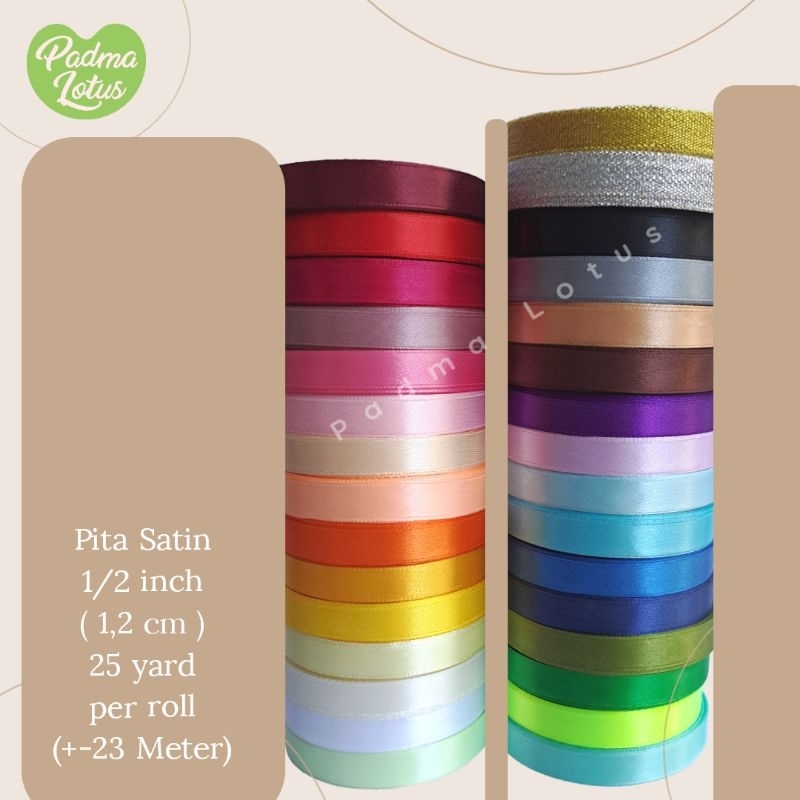 

Pita Satin 1/2 inch 1,2cm per roll