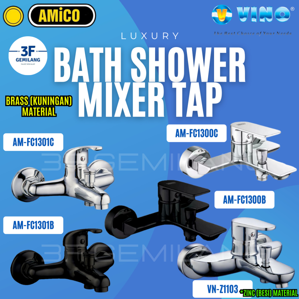 AMICO VINO Premium - Keran Kran Amico Kran Vino MIXER Air Panas Dingin/Bath Shower/Angsa Stand/Tanca