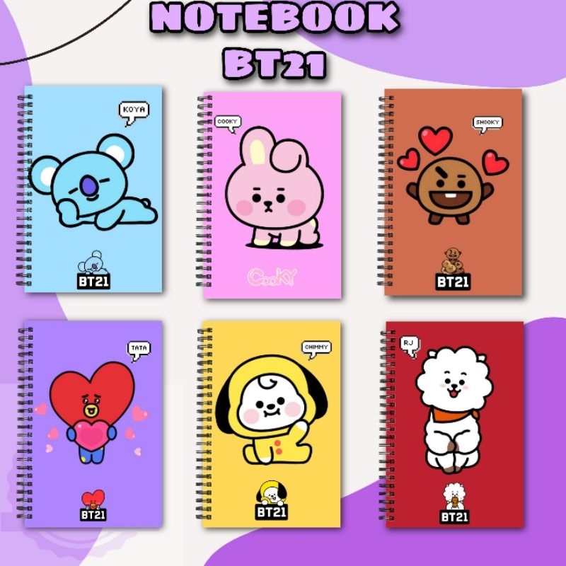 

[Unaverse] NOTEBOOK B5 BT21 BTS Buku Cooky Chimmy Tata Koya Shooky Rj mang