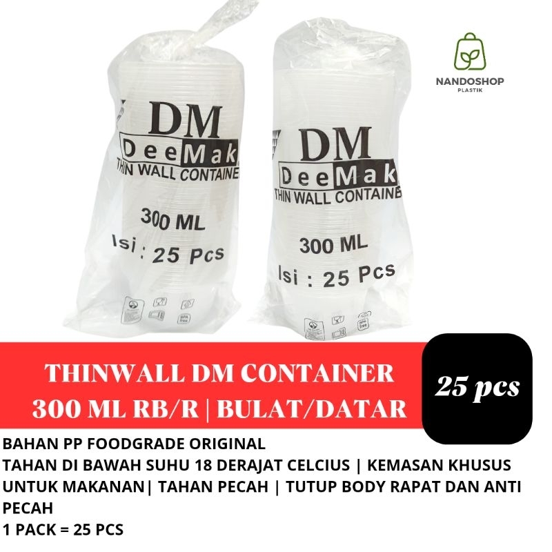 Thinwall DM 300 ML RB & 300 ML R Bowl @ 25 Pcs
