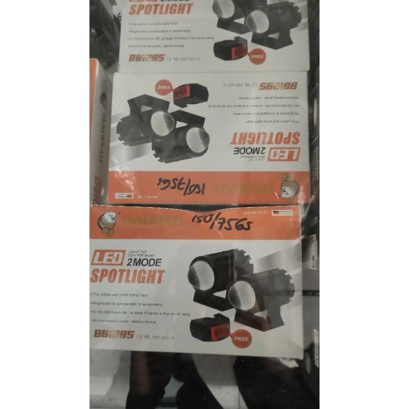 Lampu Sorot Variasi Led Kuning Putih Free tombol on/off  / Lampu led Motor Mobil 2 Mode free tombol 