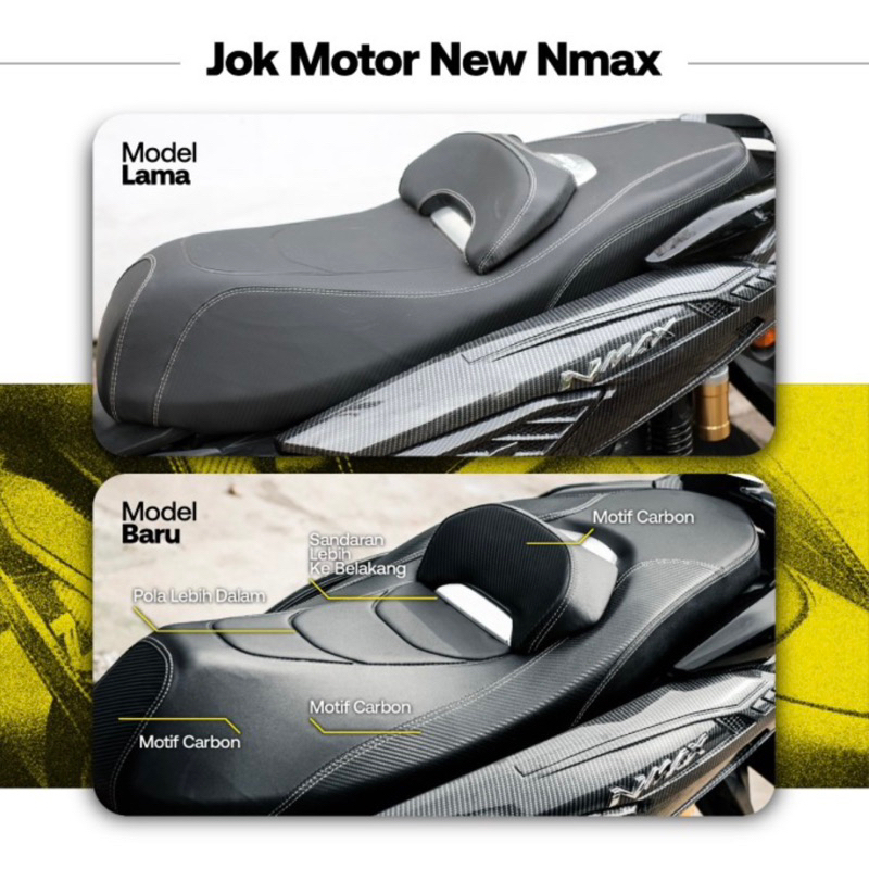 Jok Belakang Merek Nemo New Nmax 2020 2021 2023 Set Carbon / jok belakang nemo nmax 155 2015 sampai 