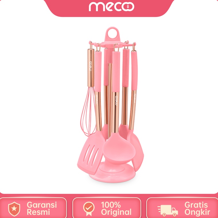 ART L69A Mecoo Most Aesthetic 6 in 1 Antibacterial Odorless Spatula Set With Storage Rack 7 Pcs Prem