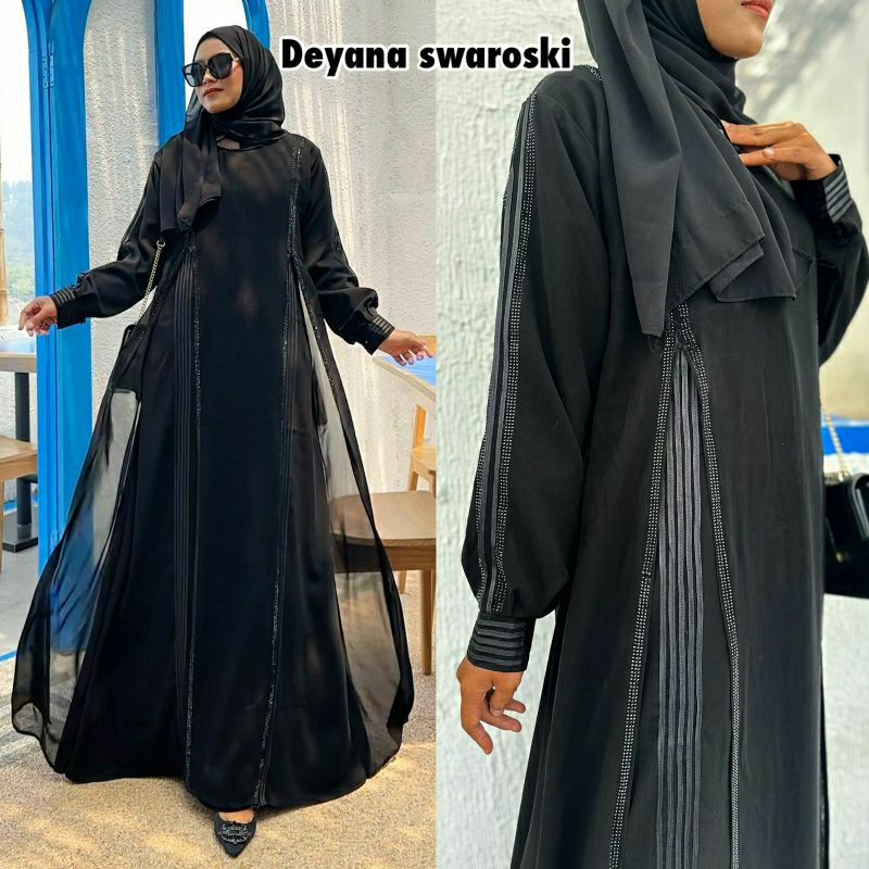 abaya Hitam abaya list deyana Swarovski abaya Razeta abaya simple elegant umroh
