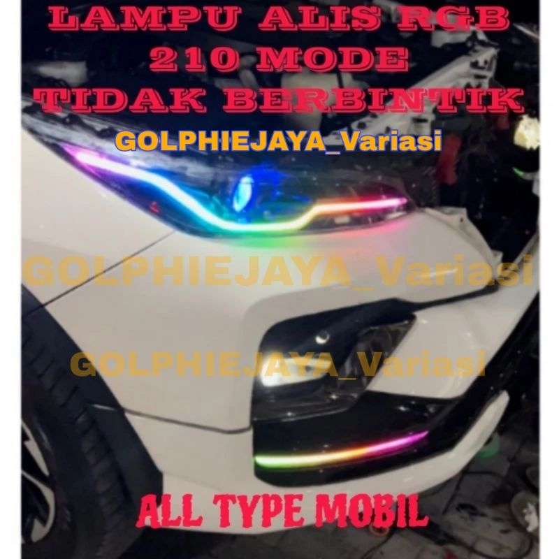 PAKET SIAP PAKAI LAMPU ALIS RGB BLUETOOT 210 MODE ALL TYPE MOBIL / LAMPU ALIS SEIN MENGALIR WARNA WA
