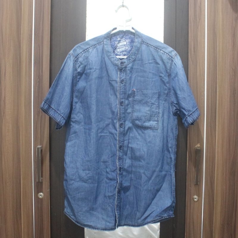 OXYGEN - Kemeja Jeans Pria Lengan Pendek