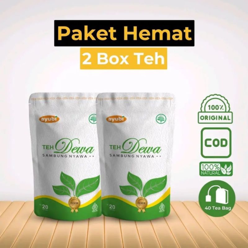

(PAKET 2 POUCH) AYUBI TEH DEWA SAMBUNG NYAWA ORIGINAL Menurunkan darah tinggi dan kolesterol