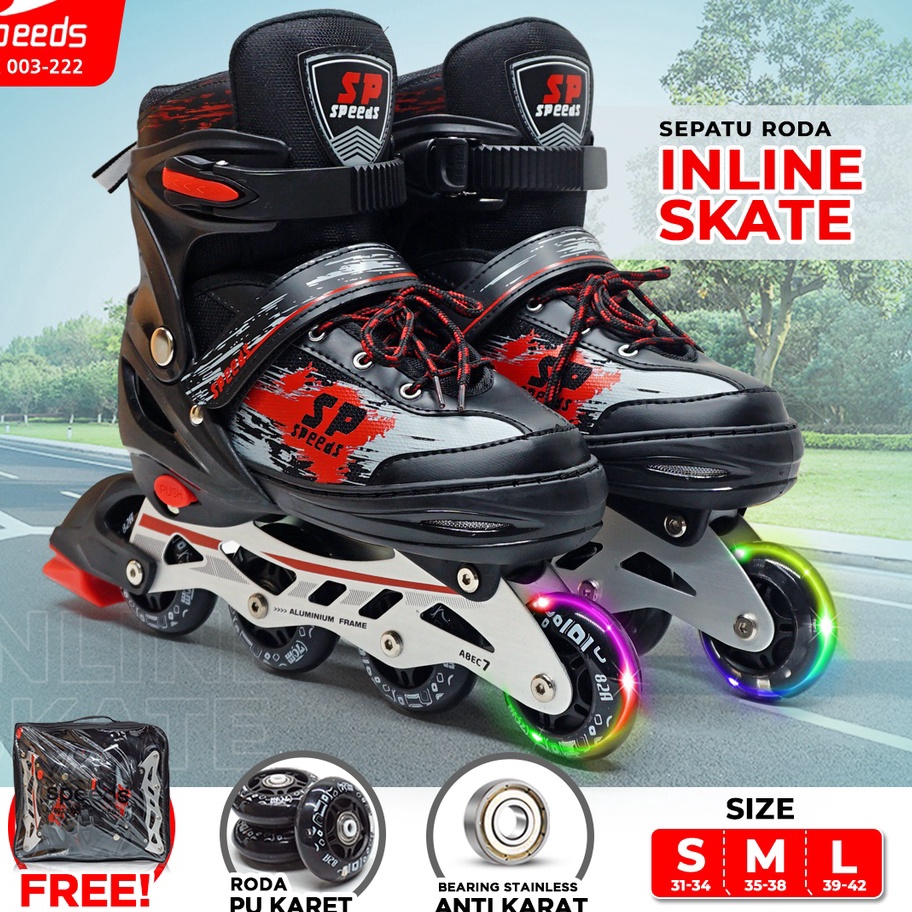 Promo Terbaru SPEEDS Sepatu Roda Anak  Remaja  Dewasa Inline Roller Skate Roda Karet Roller Skate 3