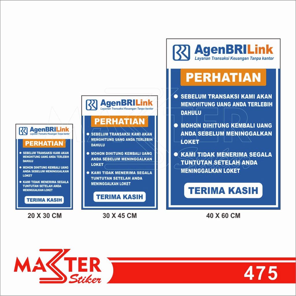 

475 - Stiker Agen BRILink, Sticker Vinyl, Premium, Tahan Air, Termurah, dan Bisa Custom