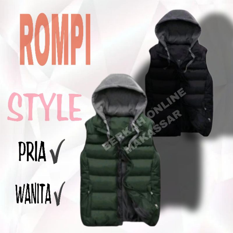Rompi Pria Wanita / Rompi Motor / Jeket Rompi Tebal Premium