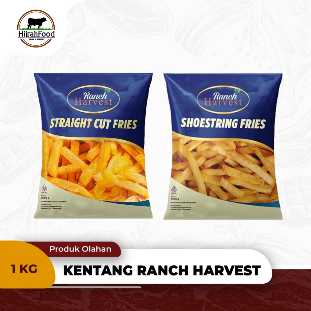 

Ranch Harvest Shoestring French Fries Kentang Goreng Frozen Straight Cut 1kg