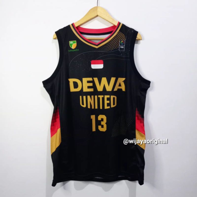 JERSEY BASKET IBL REPRO DEWA UNITED #13 KALEB - HITAM
