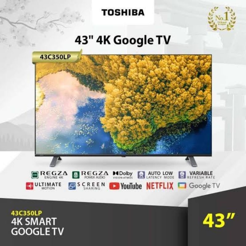 TV led Toshiba 43 inch 43C350LP / 43c350lp / 43C350lp Google TV UHD 4K