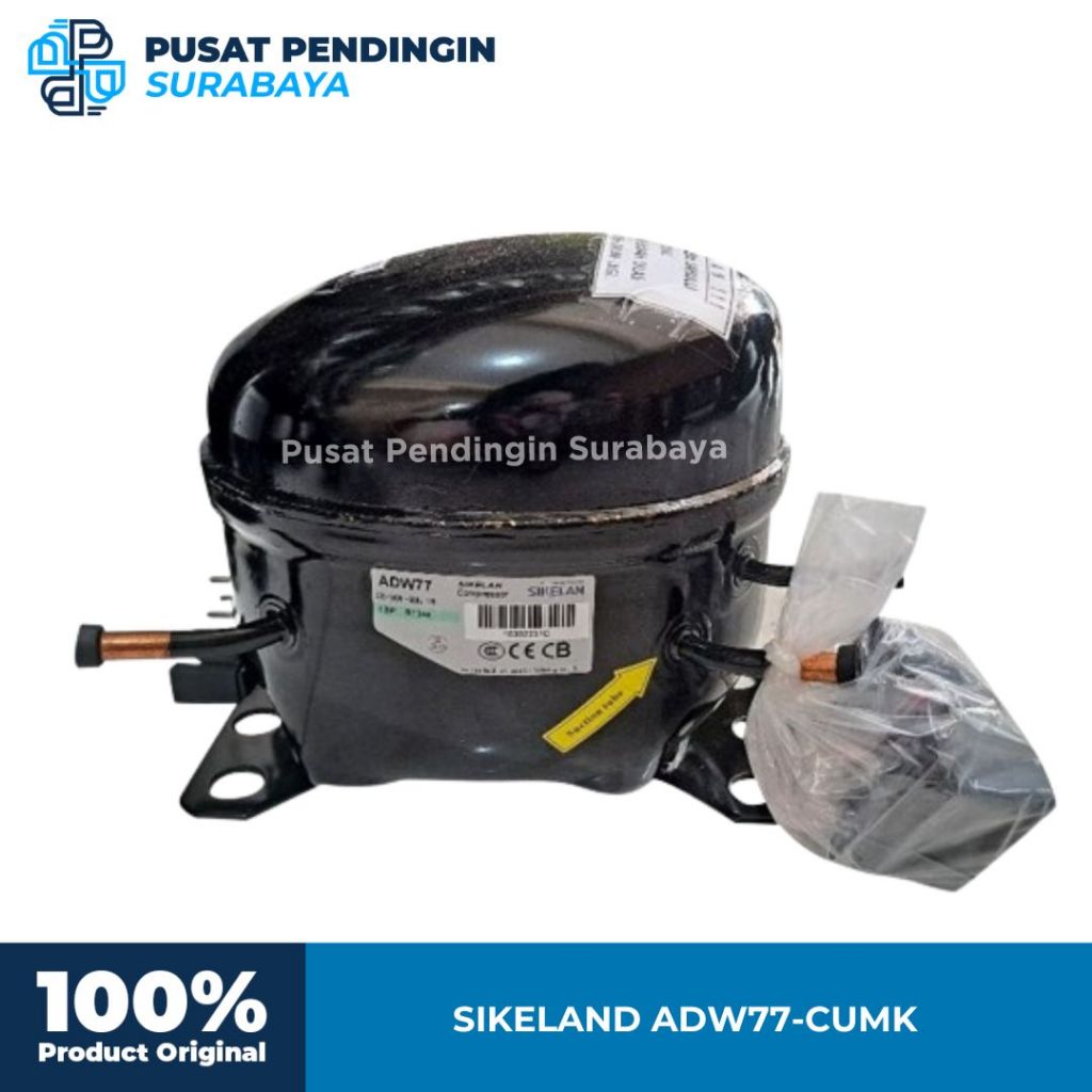 COMPRESSOR SIKELAN ADW77 - COMPPRESOR KULKAS 1/5PK 7.7CC - R134 LOWTEM