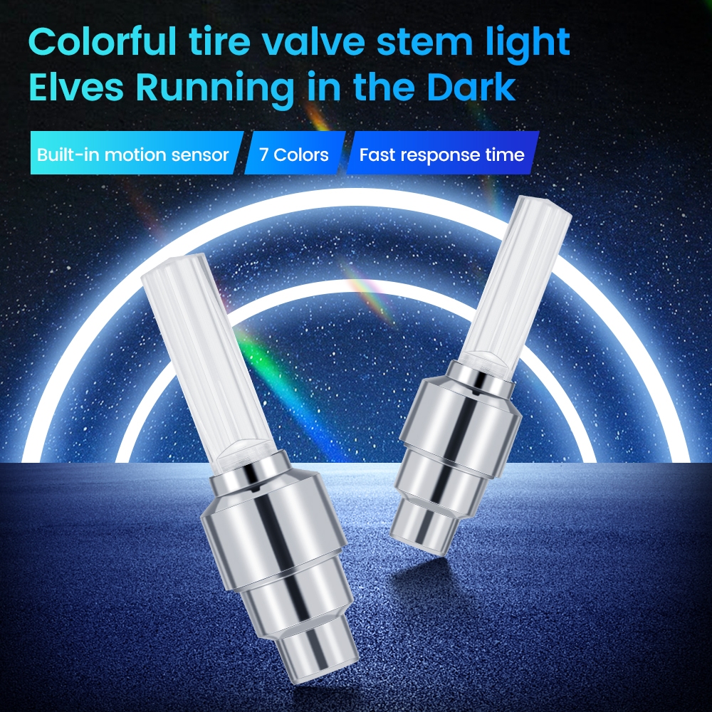 LED Wheel Light for Car Bike Bicycle Motorcycle Colorful Tire Tyre Valve Stem Cap Light with Vibrati