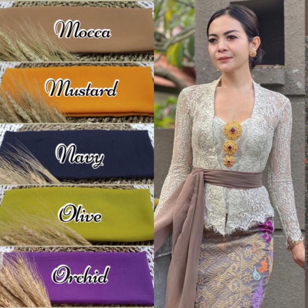 Selendang Kebaya Bali Slendang Tari Sifon Polos Obi Sabuk Kebaya Kutubaru Encim Brukat Modern Ikat P