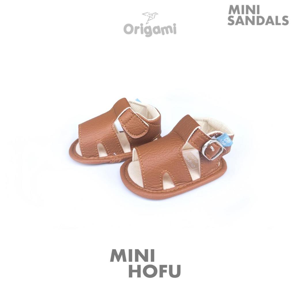 SANDAL BAYI ORIGAMI SERIES MINI HOFU COKLAT/ SANDAL BAYI / SENDAL BAYI/ BABY SANDAL (0-12 Bulan)