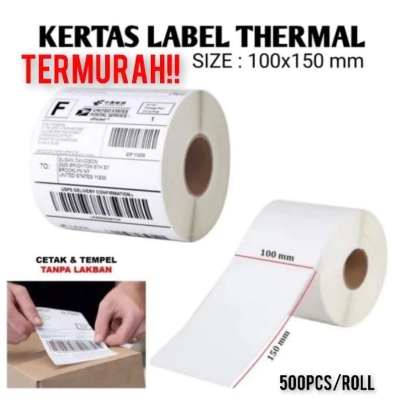 LABEL BARCODE THERMAL 100 x 150 ( 1 LINE )LABEL THERMAL