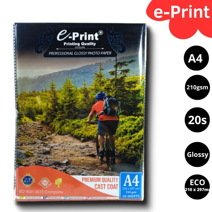 

Professional Glossy Photo Paper A4 210 gsm - E Print Eco *