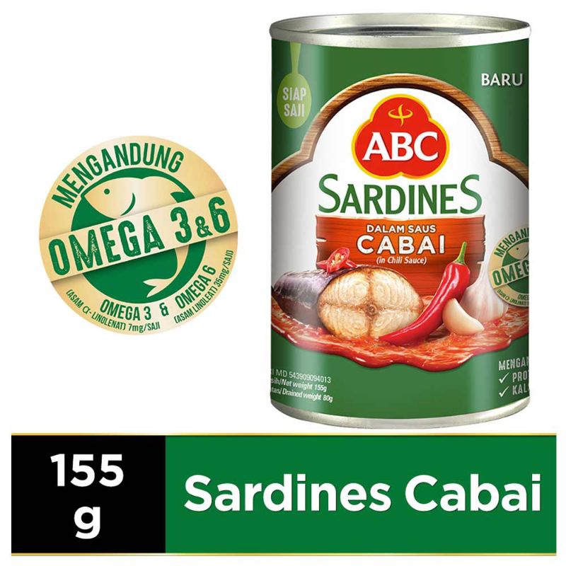 

Abc Sardines Chili/ Ikan Sarden ABC Dalam SAUS CABAI 155G