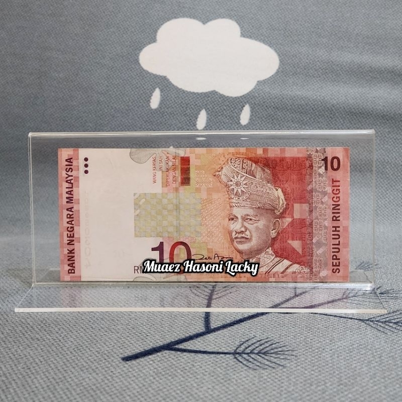 Akrilik Tempat Uang Pajangan Hiasan Malaysia 10 Ringgit Old Series