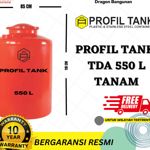 Toren Air Profil Tank 550 Tanam - TDA 550 Liter - Biru