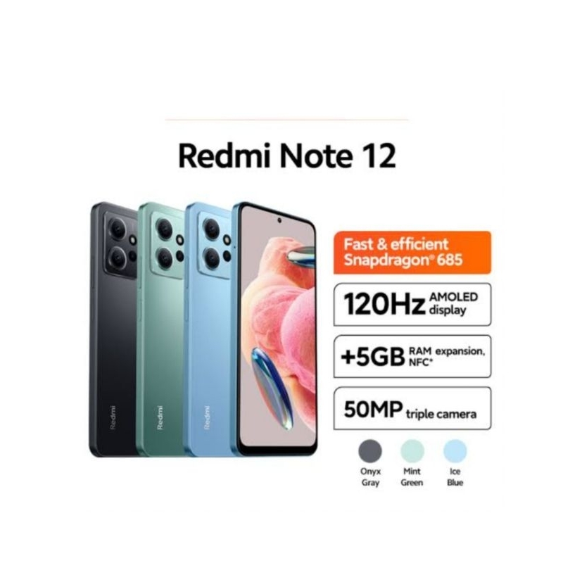 HP XIAOMI REDMI NOTE 12 4/128 GB - XIOMI MI NOT 12 RAM 4GB ROM 128GB RESMI