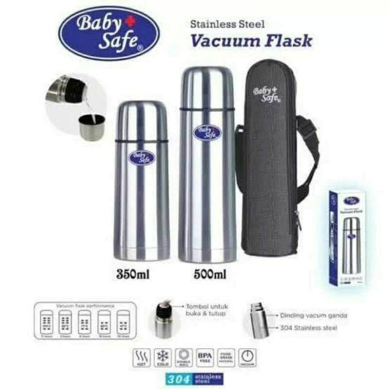 Baby Safe Vacuum Flask 350 ML , TERMOS AIR BABY SAFE, TERMOS AIR PANAS SUSU, TERMOS AIR, BOTOL TERMO