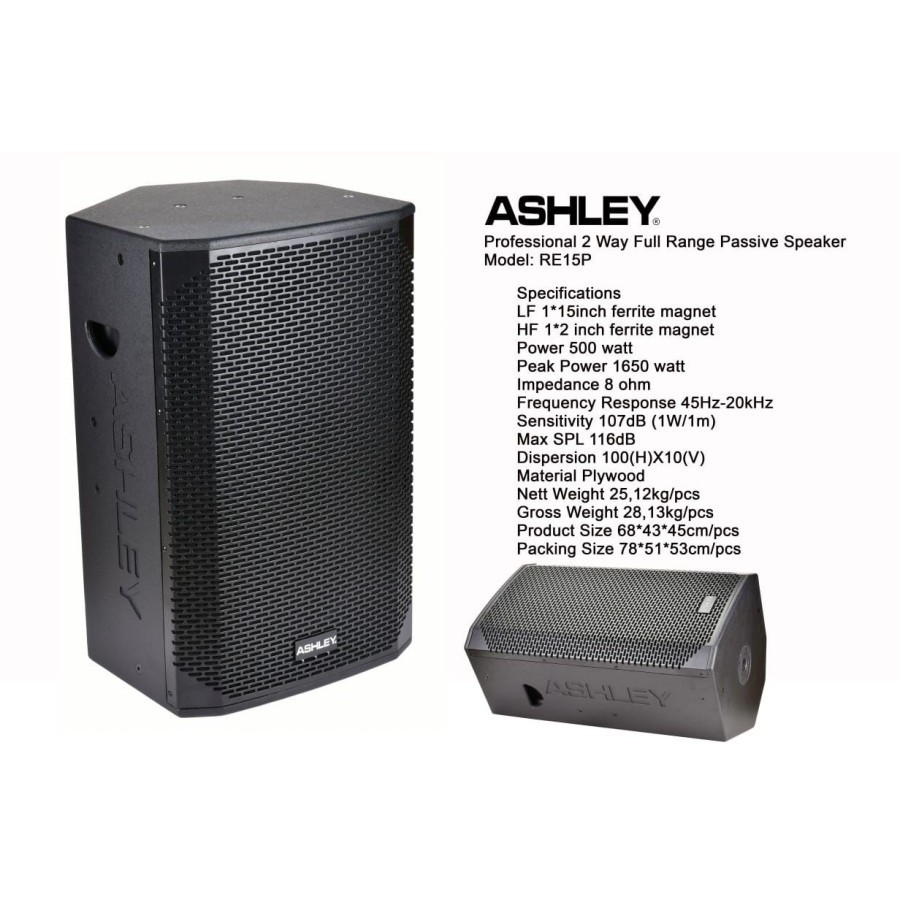 Speaker Pasif Ashley RE 15P spiker Passive Ashley RE15P - 15 inch