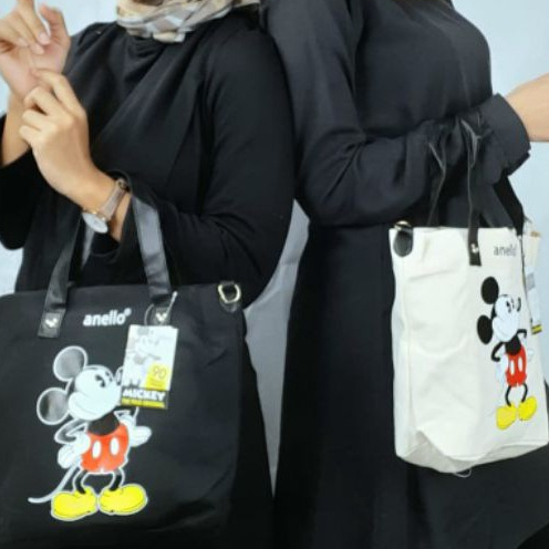 Premier - Tote Bag Tas Wanita Tas Selempang Motif Mickey Mouse Bahan Kanvas