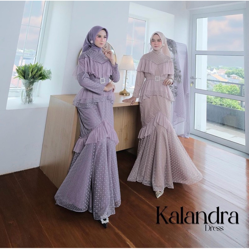 KALANDRA DRES ORI MISSKAMI BAHAN BRUKAT PAPYRUS SILK PREMIUM IMPORT PESTA KONDANGAN TERLARIS