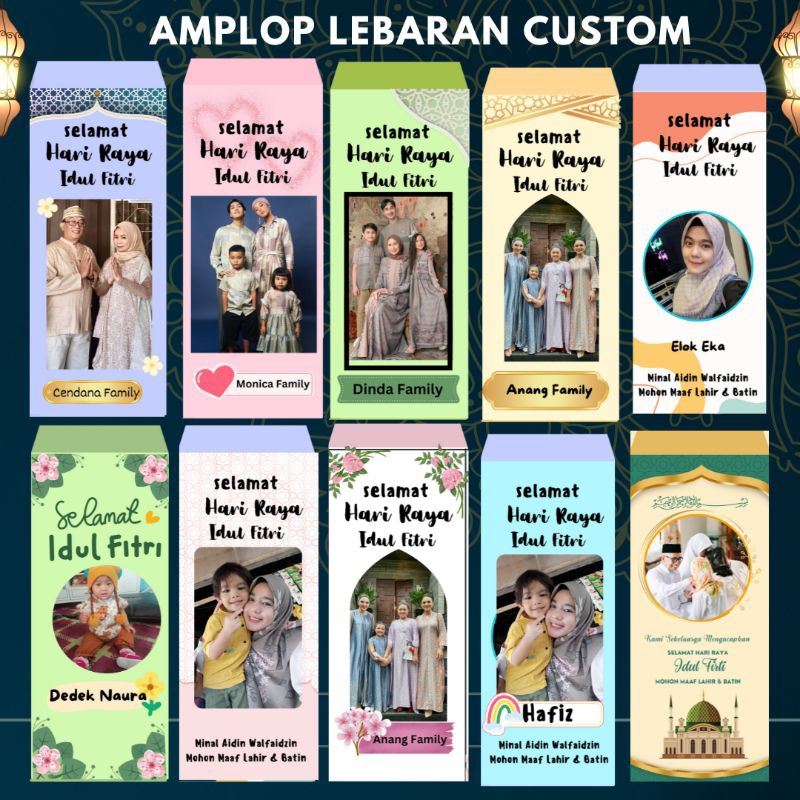 Amplop Lebaran Custom Foto Nama