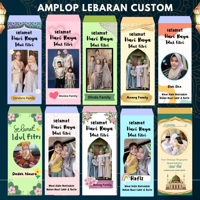 

12 pcs Amplop Lebaran Custom Foto Nama