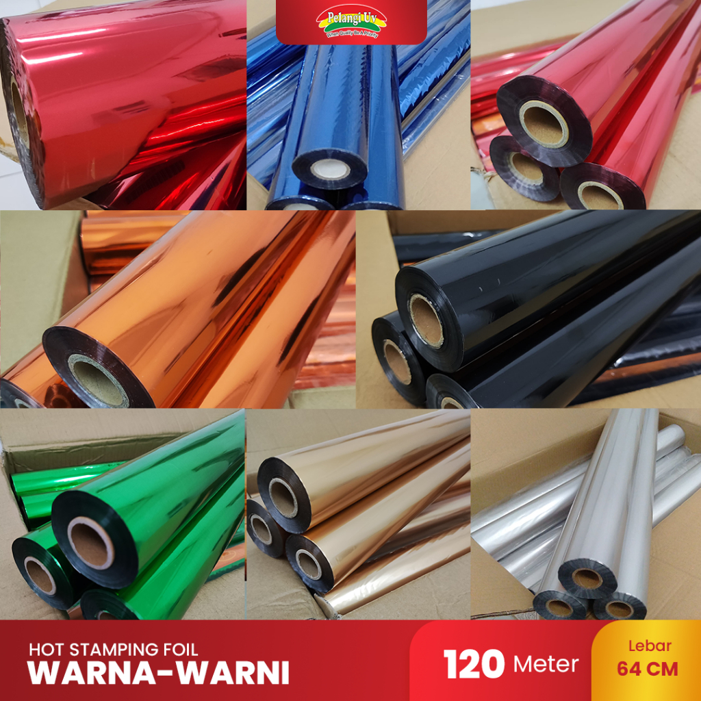 

Hot Stamping Foil Warna Warni / Hot Print Foil Warna Warni Ukuran 120m - Pelangi UV