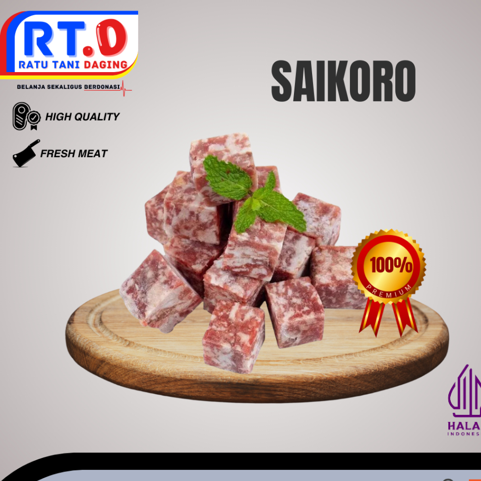 

daging saikoro /saikoro steak 1000gram/ 1kg
