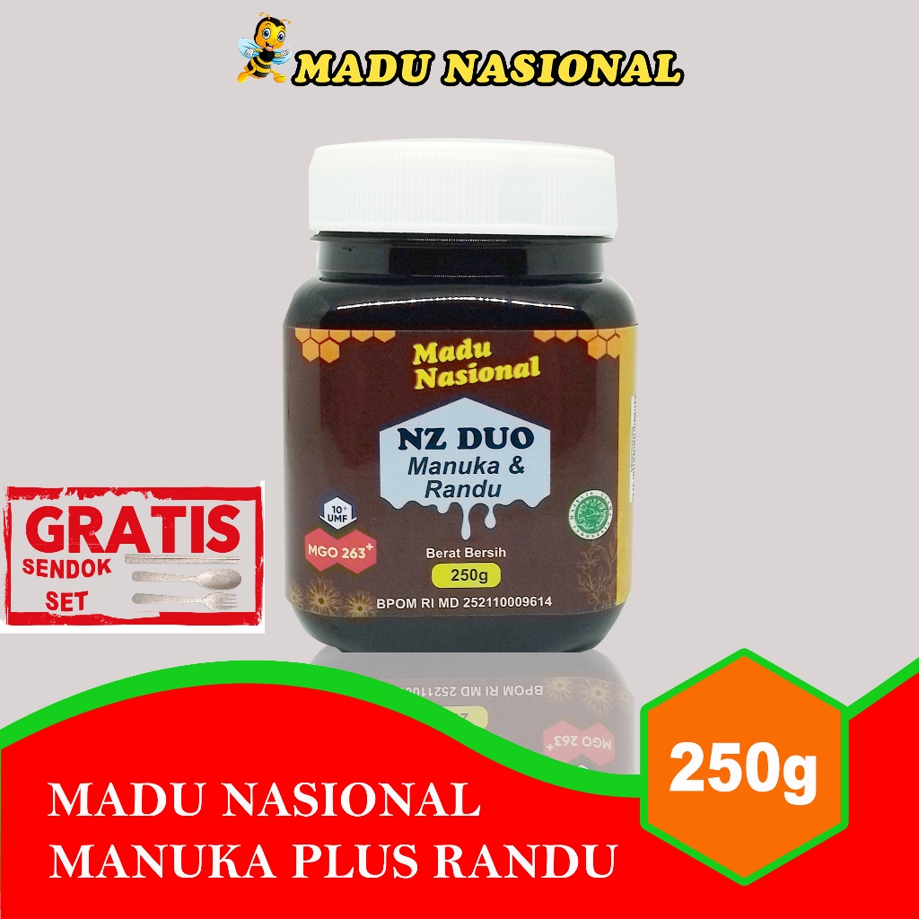 

Madu Nasional NZ Duo Manuka + Randu UMF10+ 250gr Extra Propolis Polen