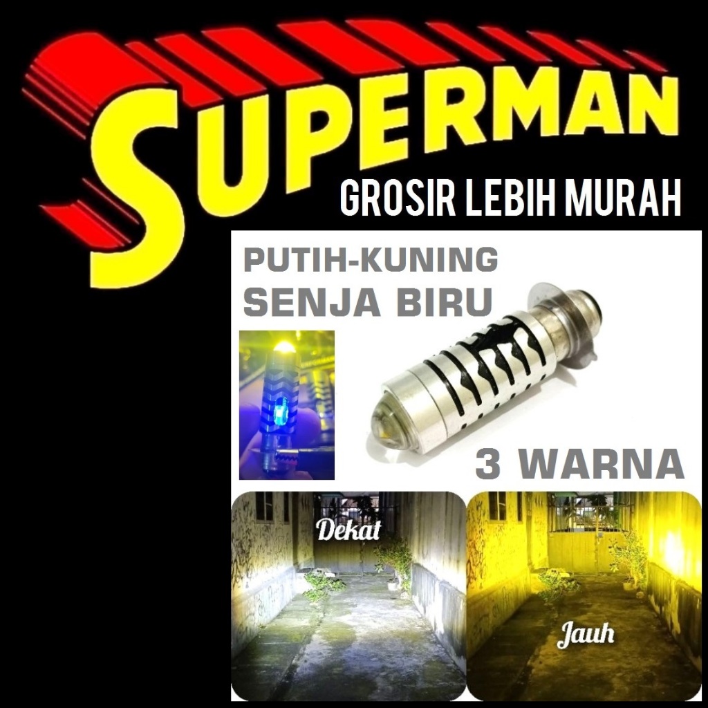 LAMPU LED LASER 3 WARNA 2 warna h6 putih kuning biru universal motor pengganti bohlam bolam lampu de