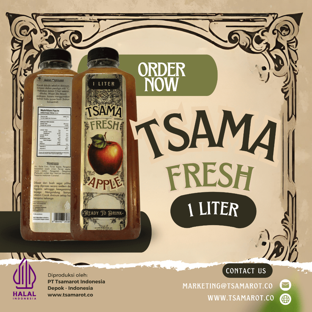 

Tsama Fresh- Apple Juice 1L- Jus Apel - Juice - 1L