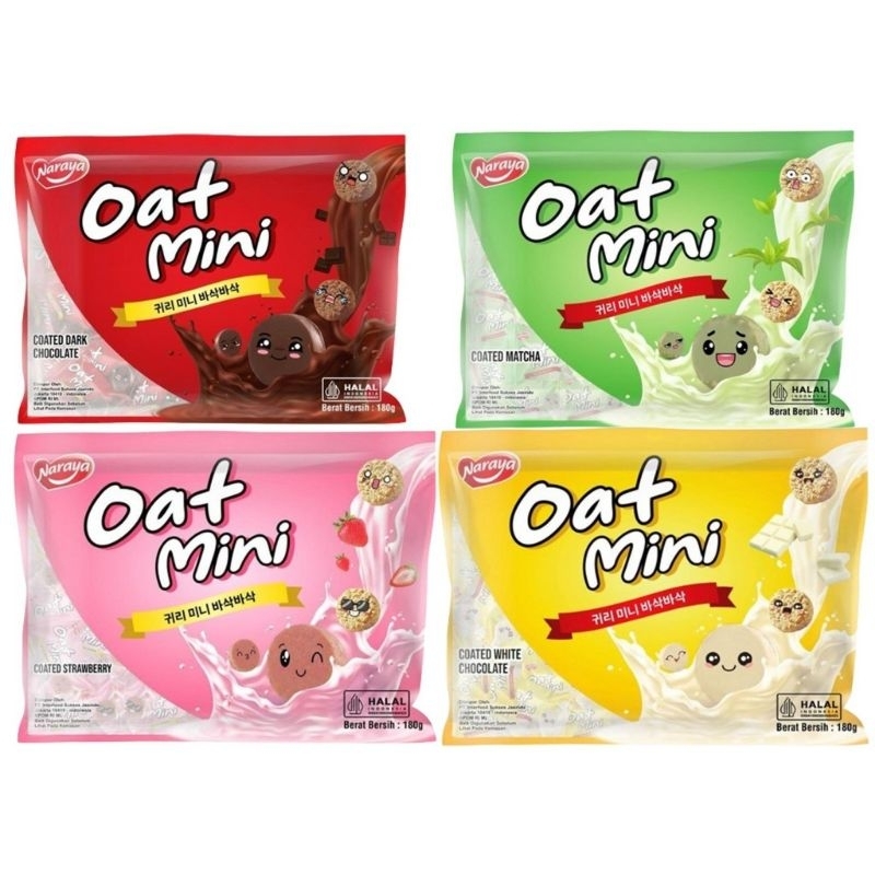 

Ready stok (bisa COD) Naraya Mini Oat Strawberry, Chocolate, White Chocolate