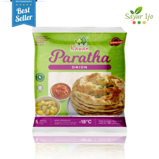 

KAWAN FOOD Paratha Onion 400 Gram Isi 5 Pcs Roti Parata India Bawang