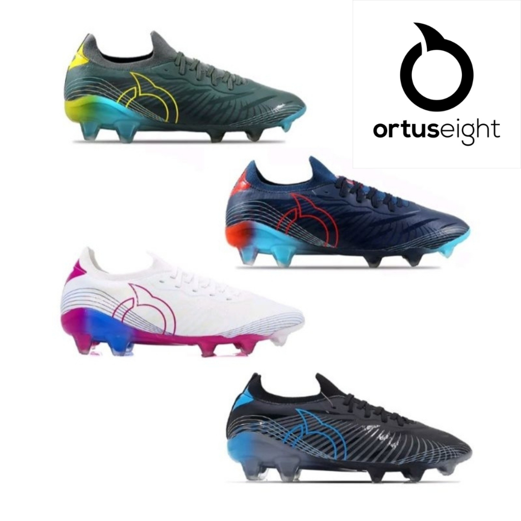 Sepatu Ortuseight Catalyst Liberte FG Sepak Bola - HITAM PUTIH GREY