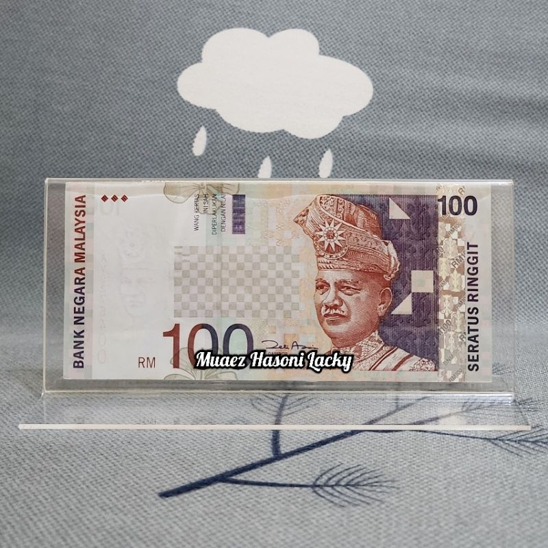 Akrilik Tempat Uang Pajangan Hiasan Malaysia 100 Ringgit Limited Edition